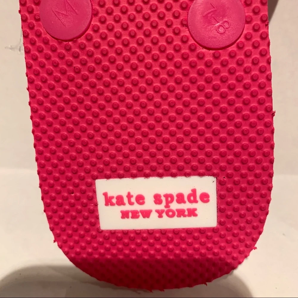 Kate Spade Flip Flops Pink and White Stripes